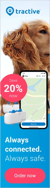 Tractive Dog Tracker 160×600 banner, earlier work by our team (original artwork)