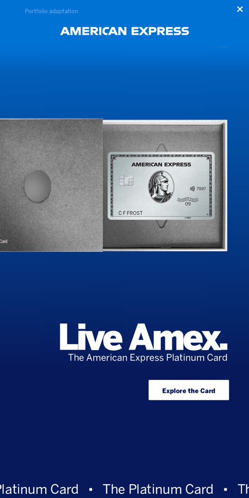 American Express Platinum Infinite 500×1000 banner, earlier work by our team (original artwork)