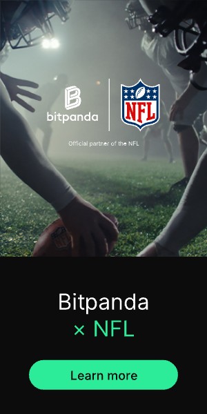 Bitpanda × NFL 300×600 banner, earlier work by our team (original artwork)