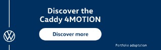 Volkswagen Caddy 320×100 banner, earlier work by our team (original artwork)